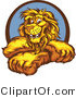 Cartoon Vector of a Happy Cartoon Lion Mascot by Chromaco
