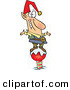 Cartoon Vector of a Happy Christmas Elf Standing on the North Pole by Toonaday