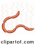 Cartoon Vector of a Hot Sausage Links Strand by LaffToon