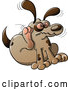 Cartoon Vector of a Itchy Dog Scratching with Rear Paw by Zooco