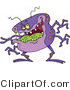 Cartoon Vector of a Laughing Flu Bug Germ by Toonaday