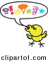 Cartoon Vector of a Mad Yellow Chicken Displaying Aggressive Behavior with a Word Balloon by Zooco