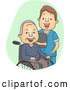 Cartoon Vector of a Male Geriatric Nurse Laughing with a Senior Patient by BNP Design Studio