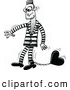 Cartoon Vector of a Male Prisoner with a Heart Shackle by Zooco