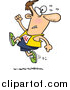 Cartoon Vector of a Male Runner Ahead of the Crowd by Toonaday