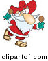 Cartoon Vector of a Mexican Santa Shaking Maracas at a Party by Toonaday