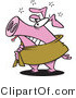 Cartoon Vector of a Pig Sick with Swine Flu by Toonaday