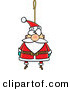 Cartoon Vector of a Santa Ornament for Christmas Tree by Toonaday