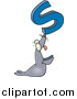Cartoon Vector of a Seal Balancing the Alphabet Letter 'S' on His Nose by Toonaday