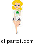 Cartoon Vector of a Sexy St. Patrick's Day Pin-up Girl Wearing a Clover T Shirt by BNP Design Studio