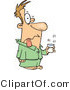 Cartoon Vector of a Sick Cartoon Man Taking Nasty Medication by Toonaday