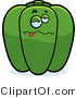 Cartoon Vector of a Sick Green Bell Pepper by Cory Thoman