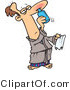 Cartoon Vector of a Sick Man Squirting Nasal Mist Medication in Nostrils by Toonaday