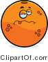 Cartoon Vector of a Sick Navel Orange by Cory Thoman