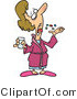Cartoon Vector of a Sick Woman Taking 5 Pills and Vitamins by Toonaday