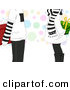 Cartoon Vector of a Teenage Boy and Girl Exchanging Presents on Christmas by BNP Design Studio