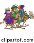 Cartoon Vector of a Three Wise Children Wearing Shades and Riding Camels by Toonaday