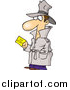 Cartoon Vector of a Undercover Agent with Top Secret Information by Toonaday