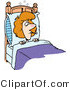 Cartoon Vector of a Woman Confined to Bed by Sickness by Toonaday