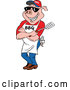 Cartoon Vector of Bbq Pig Chef Wearing an Apron Shades and Holding a Spatula by LaffToon