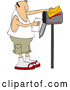 Cartoon Vector of Chubby Caucasian Man Reading a Letter at His Mailbox by Djart