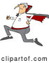 Cartoon Vector of Chubby Halloween Dracula Vampire Running by Djart