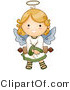 Cartoon Vector of Happy Angel Girl Holding Scroll by BNP Design Studio