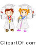 Cartoon Vector of Happy Boy and Girl Graduating by BNP Design Studio