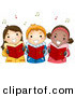 Cartoon Vector of Happy Kids Singing Carols for Christmas by BNP Design Studio