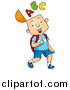 Cartoon Vector of Happy School Boy with the a B C Alphabet on His Mind by BNP Design Studio