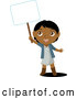 Cartoon Vector of Indian Girl Holding up a Blank Sign by Rosie Piter