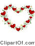 Cartoon Vector of Love Heart Vine Border Frame with Dots by BNP Design Studio