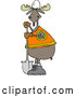 Cartoon Vector of Moose Contractor Holding a Shovel and Wearing a Safety Vest by Djart