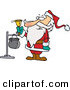 Cartoon Vector of Santa Ringing Charity Bell by Toonaday