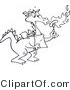 Vector Line Drawing of a Dragon Chef Blowing Flames on a Hot Dog by Gnurf