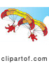 Vector of 2 Paragliders in the Sky by Snowy