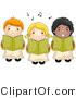Vector of 3 Children Singing Choir by BNP Design Studio