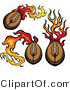 Vector of 3 Unique Flaming American Footballs by Chromaco