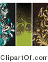 Vector of 3 Unique Vertical Floral Vines Borders - Digital Collage by OnFocusMedia