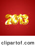 Vector of 3d Golden 2013 over Red Sparkling Background by Vectorace