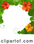 Vector of 3d Hibiscus Flower and Leaves Border by Elaineitalia