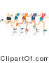 Vector of 5 Sets of Runners Legs Running by BNP Design Studio