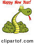 Vector of a 2013 Snake with Happy New Year! Text by Hit Toon