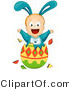 Vector of a Baby Boy Bunny Jumping out of Easter Egg by BNP Design Studio