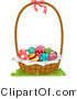 Vector of a Basket Full of Decorated Easter Eggs by BNP Design Studio