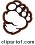 Vector of a Bear Paw Outlined Coloring Page by Chromaco