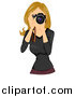 Vector of a Beautiful Blond White Woman Taking Photographs by BNP Design Studio