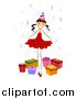 Vector of a Birthday Girl Posing with Presents by BNP Design Studio