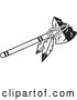 Vector of a Black and White Tomahawk with Feathers by Johnny Sajem