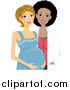 Vector of a Black Female Doctor with a White Pregnant Woman by BNP Design Studio